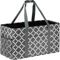GhvyenntteS Extra Large Utility Tote Bag - Stand Up Utility Tote with Metal Wire Frame & Hard Bottom Board, Reusable Grocery Bags With Handles for Storage, Picnics, Beach, Pool, Laundry, Car, Camping by GhvyenntteS