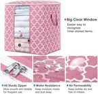 Storage Bags 3 Pack 100L Clothes Organization and Storage Containers | Large Blanket for Comforters,Bedding, Foldable Organizer with Reinforced Handle, Clear Window, Sturdy Zippers, Pink - Image 3