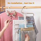 Kalimdor Pants Hangers 2 Pack Space Saving Metal Closet Organizer,Clothes Pants Hangers,Anti-Slip Design,Closet Organizers and Storage for Pants Jeans Skirts Scarf Legging - Image 5