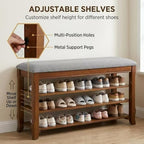 Solid Wood Shoe Rack for Entryway Bench, Flip-Top Soft-Close Lid, 47.2'' - Image 6
