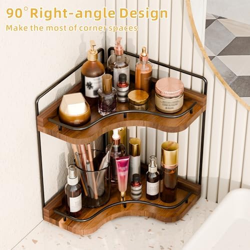 2-Tier Corner Bathroom Counter Organizer, Larger Size - Image 5