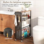 Utility Slim Storage Cart 4 Tier Rolling Laundry Room Organization Cart： - Image 2