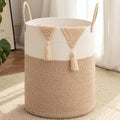 OIAHOMY 80L Nursery Hamper Laundry Basket Laundry Hamper Brown/White by MasterofSpaceOptimization