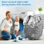 2 Pack Pop Up Laundry Hampers, 70 L Collapsible Foldable Mesh Basket, Gray - Image 6