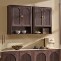 Bathroom Fluted Arched Wall Cabinet Set 2, 23.6''W Medicine Cabinet, Brown by IFGETEnrichYourLivingSpace