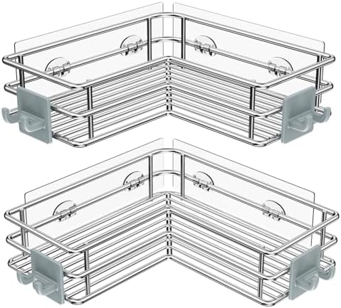 Nieifi Corner Shower Shelves, Adhesive Shower Caddy, Bathroom Organization by Nieifi