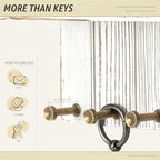 Rebee Vision Key Holder Wall Mount with 7 Hooks for Room Decor, Whitewash - Image 5