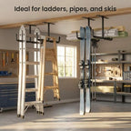 QWORK Overhead Ceiling Hooks Rack – Heavy Steel Storage Hangers for Garage, Workshop & Basement - Image 4