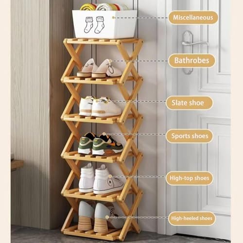 Vertical Shoe Rack Small, 4 Tier Portable Folding Shoe Storage Rack, Without Installation Free Standing Shoe Rack for Corridors, Bedrooms Living Room Corner and Small Spaces (4 Tier) - Image 6