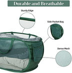 Sturdy Mesh Pop Up Laundry Hamper, Collapsible Laundry Baskets with Side Pocket, Foldable Clothes Hamper with Reinforced Carry Handles for Laundry, Bathroom, Kids Room, Dorm or Travel 2 Pack Emerald - Image 4