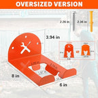 Upgraded Trimmer Rack Wall Mount - 8" Heavy Duty Weed Eater Hanger for Garage Wall, Garden Power Tool Holder Organizer Hooks for Grass Trimmer, Hedge Trimmer, Leaf Blower and Chainsaw, Orange, 3 Pack - Image 3