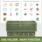 Rebee Vision Key Holder Wall Mount with Mail Basket for Room Decor, Green - Image 3