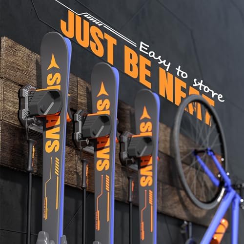 Ski & Snowboard Wall Rack for Garage - Fits Any Ski/board, Damage-Free Storage, Multi-color 4pck - Image 5