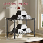 SINGAYE Small Wire 2 Shelves Pantry Metal Shelf Floor Organizer Under Desk - Image 3