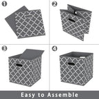 Fabric storage bins Cubes, Fabric Cube Organizer with Handle, Foldable Cube Bins for Cloth or Accessary Storage, 11x11x11, Set of 3, (Gray Light) - Image 6