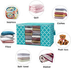 Storage Bags 100L 4Pack Clothes Organization and Storage Containers | Large Blanketfor Bedding, Comforters, Foldable Organizer with Reinforced Handle, Clear Window, Sturdy Zippers, Green - Image 4