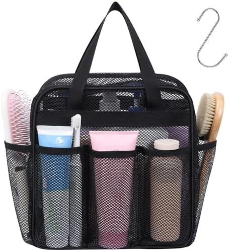 Mesh Shower Caddy Portable with Zipper - 2-Handle Shower Bag for Dorm by F-color