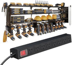 53" Power Tool Organizer Wall Mount with Power Strip, 4 Layers by DIOOSN