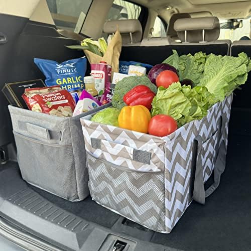 Joyfol Day Extra Large Utility Tote Bag, Reusable Grocery Bags Foldable,Upgraded Metal Frame, With Sturdy Handles Reinforced Bottom Heavy Duty Oxford Fabric Moving Shopping Bags, Gray - Image 2