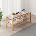 Bamboo Shoe Rack Organizer for Closet and Entryway - Space-Saving Shoe Stand with Narrow Design - Versatile Shoe Holder for Door or Closet Shelf,Garage Bedroom can Freely Stack DIY Small Shoe Racks by ZHUTIANXIA