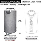 Large Laundry Basket, Laundry Hamper Bag with Handles, 90L Heather Grey - Image 4