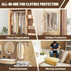 Garment Bags for Hanging Clothes 60” Long, Ultra Clear Suit Bags for Closet Storage, Moving Organization, Travel Covers with 10" Gussets for Coat, Dress, Shirt and Sweater - 2 PCS - Image 4