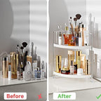 KINGNERWI 2-Tier Bathroom Counter Organizer, Vanity Corner Shelf, Silver - Image 4