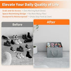 Aokeyee 2 Pack Shoe Organizer for Closet, Stackable Shoe Storage Box, Grey - Image 5