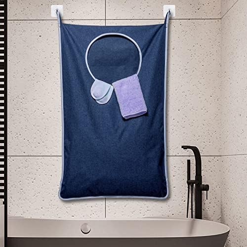 KEEPJOY XL Hanging Laundry Hamper Bag, Large 36"x22" Clothes Hanging Hamper with Strong Hooks for Dirty Clothes Laundry Storage Bag (Blue,1-Pack) - Image 5