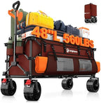 Originsure 300L Collapsible Beach Wagon Cart with Big Wheels, 560lbs, Red by Unknown