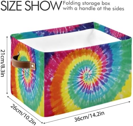 Tie-Dye Rectangular Storage Basket Organizer Bin Shelf Baskets For Clothes Gifts For Home Office Dorm - Image 4