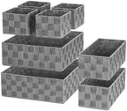 Posprica Woven Baskets, Storage Baskets for Organizing (Set of 8), Cube Baskets Bin Container Matching Storage Boxes Organizers for Pantry, Office, Shelves, Media-room by Posprica