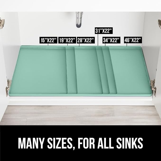 GORILLA GRIP Waterproof Silicone Under Sink Mat, Stay in Place, 46x22 Mint - Image 8