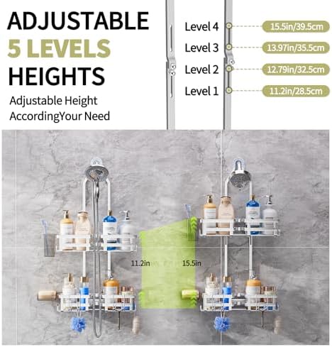 Aluminum Shower Caddy Hanging,Shower Caddy, Never Rust Shower Organizer - Image 5