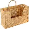 Magazine Holder Wall Basket Water Hyacinth Woven Mail Organizer, Wicker Wall Hanging Baskets for Magazines, Letters & Storage Decorative Mail Holder, Magazine Rack, Hanging Basket 11.8x4.3x7.9 Inch by PINXIURY