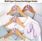Mlici 60 Pcs Space Saving Hanger Connect Hooks for Closet Organizer, Purple - Image 3