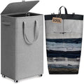 Goodpick 100L Large Rolling Laundry Basket with Wheels and Lid, Gray by Goodpick