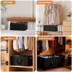 Aokeyee 2 Pack Shoe Organizer for Closet, Large Shoe Storage Box, Black - Image 7