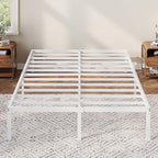 Allewie Queen Bed Frame, 12 Inch Metal Beds with Storage Space, White by Allewie
