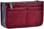 Vercord Purse Organizer Insert for Handbags Bag Organizers Inside Tote Pocketbook Women Nurse Nylon 13 Pockets Burgundy Small - Image 2