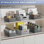 12 Pack Plastic Storage Baskets, Small Baskets for Organizing, Plastic Storage Bins Wicker Pantry Organizer Bins Household Toys for Laundry Room, Bedrooms, Kitchens, Cabinets, Countertops - Image 6