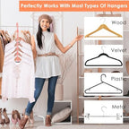 College Dorm Room Essentials, Closet Organizers and Storage, Magic Hangers Space Saving with 360° Swivl Hooks for 120 Clothes, Plastic Clothes Hanger, Organization Home Apartment Essentials, 24 Pack - Image 7