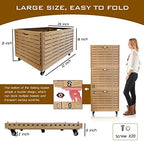 Collapsible Rolling Crate on Wheels, 440lbs Capacity Foldable Storage Bins Heavy Duty Plastic Furniture Moving Dolly Cart for Travel Shopping Luggage Office Use with Removable 360° Rotation Wheels - Image 3