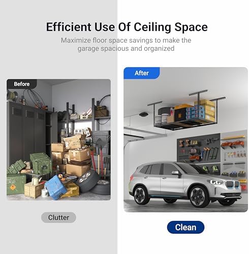 FLEXIMOUNTS 3x6 Overhead Garage Ceiling Storage Rack, 2 Pack, Hammertone - Image 5