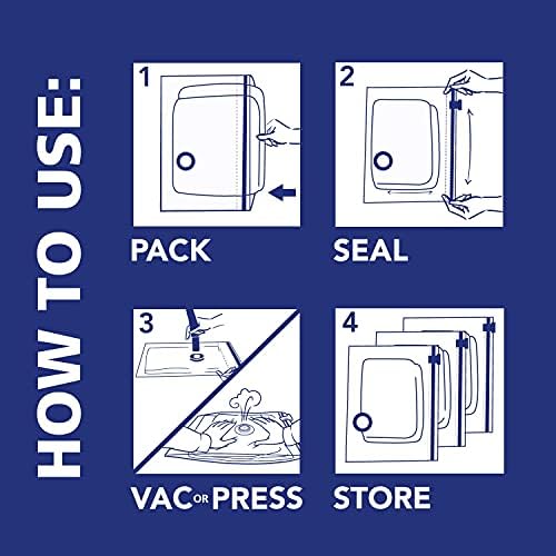Hefty Shrink-Pak - 4 Large Vacuum Storage Bags for Clothes, Pillows, Towels, or Blankets - Space Saver Vacuum Sealer Bags Ideal Under Bed Storage Solutions - Image 6