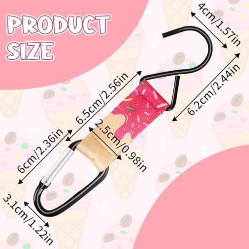 Pink Ice Cream Drip Baseball Softball Dugout Organizer Bag Fence Hook Helmet Glove Hanger with Name Tag Sports Team Gifts Gear for Boys Girls Coach Mom Must Have Travel Accessory-2pcs - Image 3