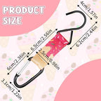 Pink Ice Cream Drip Baseball Softball Dugout Organizer Bag Fence Hook Helmet Glove Hanger with Name Tag Sports Team Gifts Gear for Boys Girls Coach Mom Must Have Travel Accessory-6pcs - Image 3