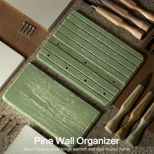Rebee Vision Small Key Holder Wall Mount with Shelf for Room Decor, Green - Image 6