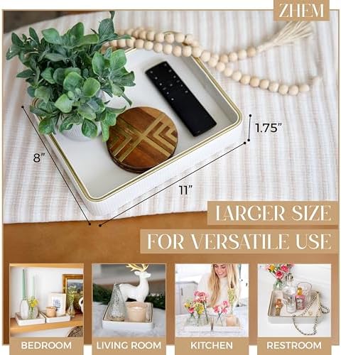Perfume Tray Valet Tray Night Stand Bedside Organizer| Perfume Organizer Catchall| Perfume Trays for Dresser Vanity Tray for Dresser Countertop| Perfume Holder| Nightstand Organizer Women - Image 3