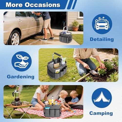 PGmoon Cleaning Caddy Organizer with Handle,Grey - Image 6
